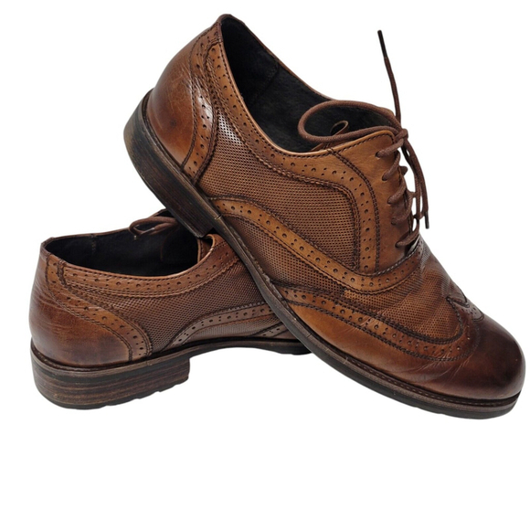 Steve Madden Persey Wingtip Oxford Leather Shoes Men's. Size 11.5. Pre-owned - Picture 1 of 9